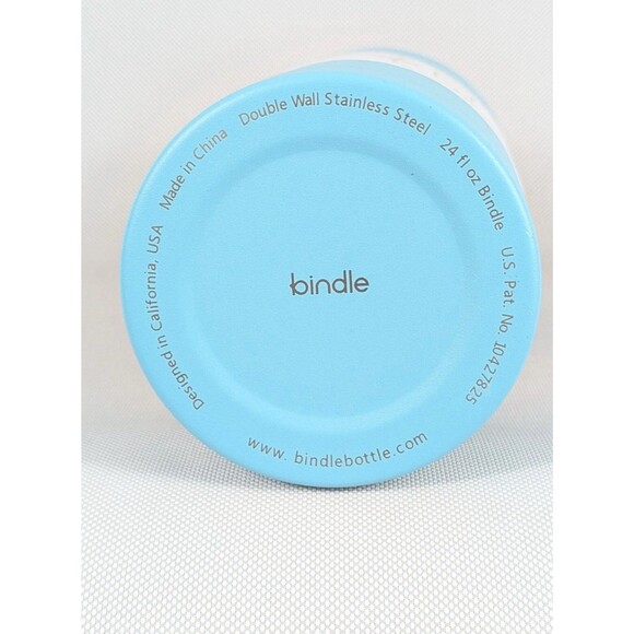 Bindle Sip & Stash Water Bottle 24oz Bottom Storage Vacuum Insulated Light Blue - Picture 5 of 8